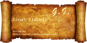 Gindl Ildikó névjegykártya